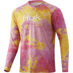 image:imageHUK Mens Pursuit Vented Long Sleeve Shirt30 UPF Fishing ShirtPink Lady