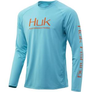 image:imageHUK Mens Pursuit Vented Long Sleeve Shirt30 UPF Fishing ShirtScuba Blue