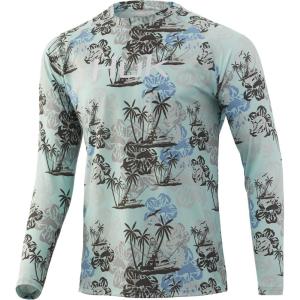 image:imageHUK Mens Pursuit Vented Long Sleeve Shirt30 UPF Fishing ShirtSeafoam  Paradise Pass