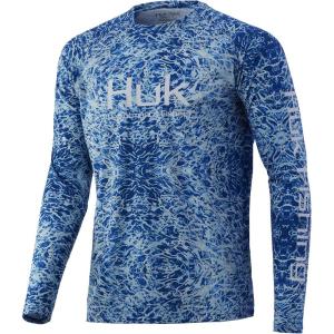 image:imageHUK Mens Pursuit Vented Long Sleeve Shirt30 UPF Fishing ShirtTurtle Grass  Huk Blue