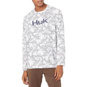 image:imageHUK Mens Pursuit Vented Long Sleeve Shirt30 UPF Fishing ShirtWhiteSargasso Sea
