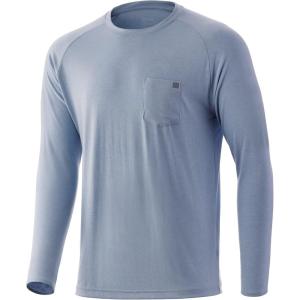 image:imageHUK Mens Waypoint Long Sleeve Shirt  Performance TShirt 50 UPFBlue Fog