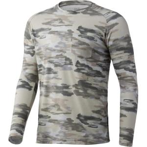 image:imageHUK Mens Waypoint Long Sleeve Shirt  Performance TShirt 50 UPFEdisto  Khaki