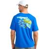 image:imageHUK  Mens Short Sleeve Performance Tee Fishing TShirt for MenFlo State  Ocean Blue
