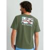 image:imageHUK  Mens Short Sleeve Performance Tee Fishing TShirt for MenTrophy Flag Tee  Moss