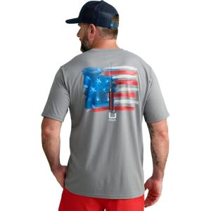 image:imageHUK  Mens Short Sleeve Performance Tee Fishing TShirt for MenKc Americana  Night Owl