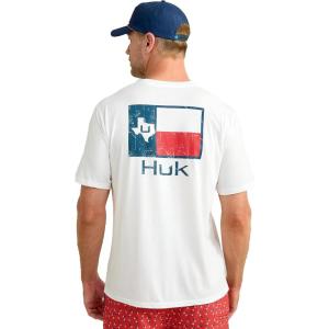 image:imageHUK  Mens Short Sleeve Performance Tee Fishing TShirt for MenKc Americana  White