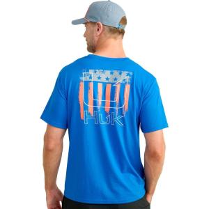 image:imageHUK  Mens Short Sleeve Performance Tee Fishing TShirt for MenSalute  Ocean Blue
