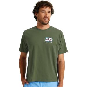 image:imageHUK  Mens Short Sleeve Performance Tee Fishing TShirt for MenTrophy Flag Tee  Moss