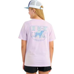 image:imageHUK  Kids Performance Fishing Graphic Tee Short Sleeve TShirt for KidsLab Patch  Orchid Bloom