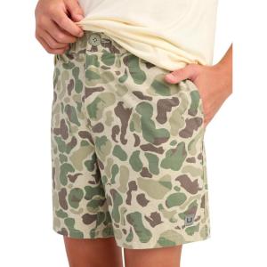 image:imageHUK UnisexChild Next Level Camp Shorts 5 Performance Fishing Shorts Lightweight QuickDry Elastic Waistband for KidsArmy