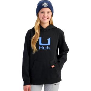 image:imageHUK unisexchild Cotton Fleece Hoodie Soft Warm Comfortable Hooded Sweatshirt Pullover for KidsBlack