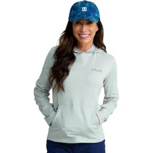 image:imageHUK womens Coldfront Pullover Hoodie Performance Fishing HoodieHarbor Mist Heather