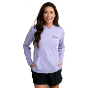 image:imageHUK womens Coldfront Pullover Hoodie Performance Fishing HoodieLavender Heather