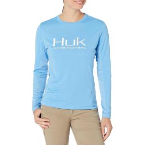 image:imageHUK Womens Icon X Long Sleeve Fishing Shirt with Sun ProtectionCarolina Blue