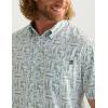 image:imageHUK Mens Kona Pattern Short Sleeve Fishing Button Down Shirt Summer Green Medium