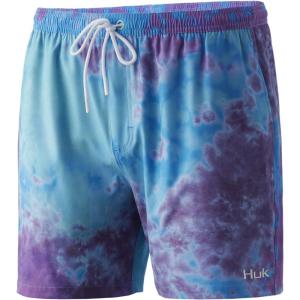 image:imageHUK Womens Volley 55 Short  Elastic Waist QuickDry Swim ShortsTie Dye  Blue Radiance