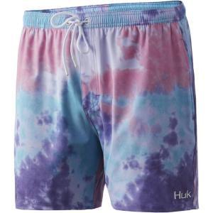 image:imageHUK Womens Volley 55 Short  Elastic Waist QuickDry Swim ShortsTie Dye  Lavender Blue