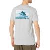 image:imageHUK Kids Performance Fishing Logo Tee Short Sleeve TShirt for KidsPassing Front  Sharkskin Heather