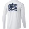 image:imageHuk Mens Pursuit Hogzilla  Long Sleeve Performance Fishing Shirt with 30 UPF Sun Protection Seashell Pink SmallAmericana Sushi  White