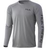 image:imageHuk Mens Pursuit Hogzilla  Long Sleeve Performance Fishing Shirt with 30 UPF Sun Protection Seashell Pink SmallBuckets  Sharkskin