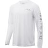 image:imageHuk Mens Pursuit Hogzilla  Long Sleeve Performance Fishing Shirt with 30 UPF Sun Protection Seashell Pink SmallCaribbean Missile  White