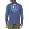 image:imageHuk Mens Pursuit Hogzilla  Long Sleeve Performance Fishing Shirt with 30 UPF Sun Protection Seashell Pink SmallCircle Scatter  Sargasso Sea