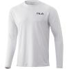 image:imageHuk Mens Pursuit Hogzilla  Long Sleeve Performance Fishing Shirt with 30 UPF Sun Protection Seashell Pink SmallDinner Dive  White