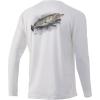 image:imageHuk Mens Pursuit Hogzilla  Long Sleeve Performance Fishing Shirt with 30 UPF Sun Protection Seashell Pink SmallGator  White