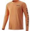 image:imageHuk Mens Pursuit Hogzilla  Long Sleeve Performance Fishing Shirt with 30 UPF Sun Protection Seashell Pink SmallGolden Fly  Beach Peach