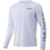 image:imageHuk Mens Pursuit Hogzilla  Long Sleeve Performance Fishing Shirt with 30 UPF Sun Protection Seashell Pink SmallGulfstream  White