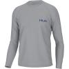 image:imageHuk Mens Pursuit Hogzilla  Long Sleeve Performance Fishing Shirt with 30 UPF Sun Protection Seashell Pink SmallKc Flag Fish  Harbor Mist