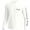 image:imageHuk Mens Pursuit Hogzilla  Long Sleeve Performance Fishing Shirt with 30 UPF Sun Protection Seashell Pink SmallKc Rainbow Bend  White