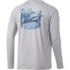 image:imageHuk Mens Pursuit Hogzilla  Long Sleeve Performance Fishing Shirt with 30 UPF Sun Protection Seashell Pink SmallMako Storm  Oyster