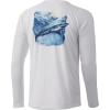 image:imageHuk Mens Pursuit Hogzilla  Long Sleeve Performance Fishing Shirt with 30 UPF Sun Protection Seashell Pink SmallMako Storm White