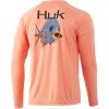image:imageHuk Mens Pursuit Hogzilla  Long Sleeve Performance Fishing Shirt with 30 UPF Sun Protection Seashell Pink SmallPermit  Desert Flower
