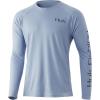 image:imageHuk Mens Pursuit Hogzilla  Long Sleeve Performance Fishing Shirt with 30 UPF Sun Protection Seashell Pink SmallReel  Coastal Sky