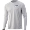 image:imageHuk Mens Pursuit Hogzilla  Long Sleeve Performance Fishing Shirt with 30 UPF Sun Protection Seashell Pink SmallScaled Logo  Oyster