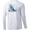 image:imageHuk Mens Pursuit Hogzilla  Long Sleeve Performance Fishing Shirt with 30 UPF Sun Protection Seashell Pink SmallSilver King  White