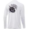 image:imageHuk Mens Pursuit Hogzilla  Long Sleeve Performance Fishing Shirt with 30 UPF Sun Protection Seashell Pink SmallTarget Rich  White