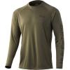 image:imageHuk Mens Pursuit Hogzilla  Long Sleeve Performance Fishing Shirt with 30 UPF Sun Protection Seashell Pink SmallTuna Tail  Moss