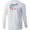 image:imageHuk Mens Pursuit Hogzilla  Long Sleeve Performance Fishing Shirt with 30 UPF Sun Protection Seashell Pink SmallWahoo  White