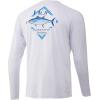image:imageHuk Mens Pursuit Hogzilla  Long Sleeve Performance Fishing Shirt with 30 UPF Sun Protection Seashell Pink SmallWc Blue Fin Tuna  White