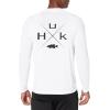 image:imageHuk Mens Pursuit Hogzilla  Long Sleeve Performance Fishing Shirt with 30 UPF Sun Protection Seashell Pink SmallX Bass  White