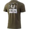 image:imageHUK Mens Short Sleeve Tee  Performance Fishing TShirtHukd Up Refraction  Kalamata Olive Heather