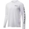 image:imageHuk Mens Pursuit Hogzilla  Long Sleeve Performance Fishing Shirt with 30 UPF Sun Protection Seashell Pink SmallBass  Blue  White