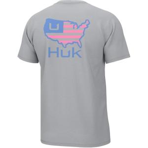 image:imageHUK Kids Performance Fishing Logo Tee Short Sleeve TShirt for KidsAmerican Huk  Harbor Mist