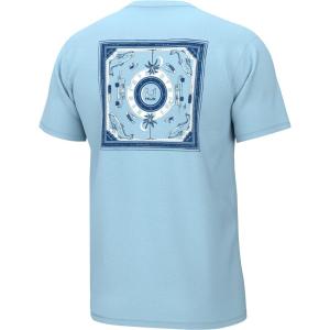 image:imageHUK Kids Performance Fishing Logo Tee Short Sleeve TShirt for KidsHanky  Crystal Blue