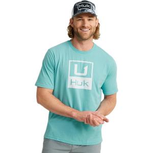 image:imageHUK Kids Performance Fishing Logo Tee Short Sleeve TShirt for KidsHuk Stacked Logo  Marine Blue
