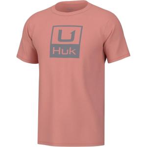 image:imageHUK Kids Performance Fishing Logo Tee Short Sleeve TShirt for KidsHuk Stacked Logo  Neon Orange